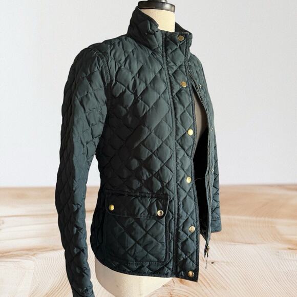 J Crew Lightweight Down Puffer Field Jacket Sz S Womens Navy Downtown Preppy - Picture 7 of 12